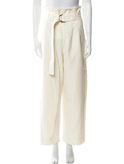 Pre-owned Ganni Wide Leg Pants In White