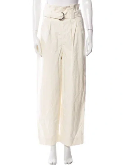 Pre-owned Ganni Wide Leg Pants In White