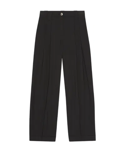 GANNI GANNI PLEAT DETAILED WIDE LEG PANTS