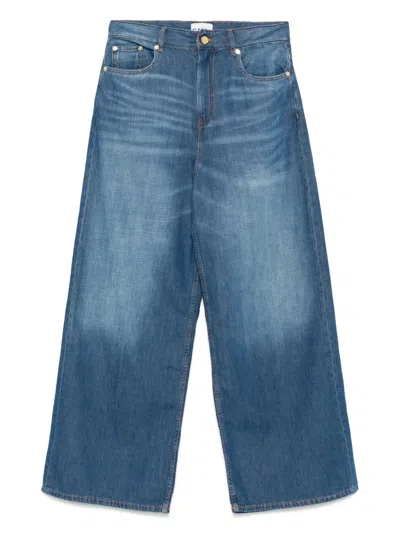 Ganni Wide-leg Trousers In Blue