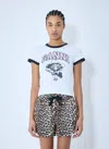 Ganni White T-shirt With Lettering Logo And Front And Back Print In Cotton Woman In White
