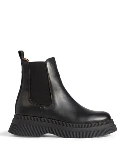 Ganni Woman Ankle Boots Black Size 6 Leather