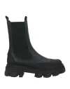 Ganni 55mm Leather Boots With Ankle Height In Black