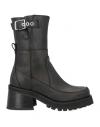 Ganni Woman Ankle Boots Black Size 8 Textile Fibers In Black