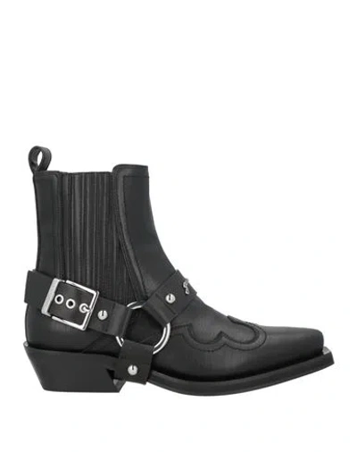 Ganni Woman Ankle Boots Black Size 8 Textile Fibers