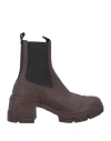 Ganni Woman Ankle Boots Burgundy Size 7 Rubber In Red