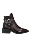 Ganni Woman Ankle Boots Burgundy Size 7 Textile Fibers In Red