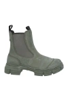 Ganni Womens Khaki City Recycled Rubber-blend Chelsea Boots In Green