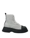 Ganni Woman Ankle Boots Light Grey Size 8 Textile Fibers In Grey