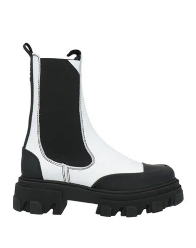 Ganni Woman Ankle Boots White Size 7 Soft Leather
