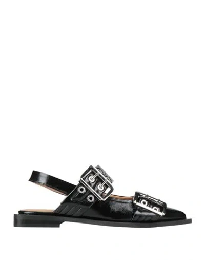 Ganni Woman Ballet Flats Black Size 6 Synthetisches Material