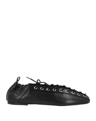 Ganni Woman Ballet Flats Black Size 8 Synthetic Material
