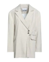 Ganni Woman Blazer Beige Size 6 Polyester, Viscose, Elastane In Beige