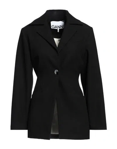 Ganni Woman Blazer Black Size 14 Cotton