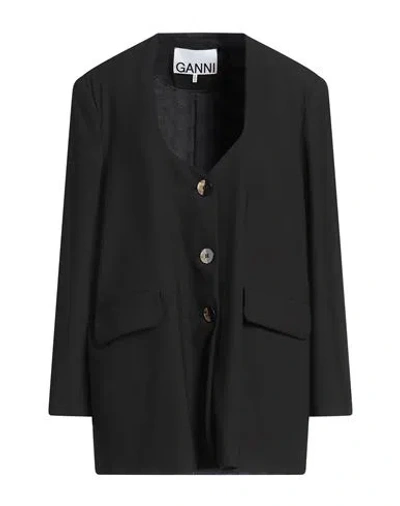 Ganni Woman Blazer Black Size S/m Viscose, Polyester, Elastane