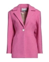 Ganni Woman Blazer Fuchsia Size 8/10 Recycled Wool, Polyamide In Pink