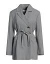 Ganni Woman Blazer Grey Size 6 Ecovero Viscose, Recycled Polyester, Elastane In Grey