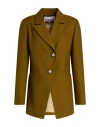 Ganni Woman Blazer Khaki Size 8/10 Recycled Polyester, Ecovero Viscose In Beige