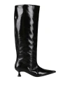 Ganni Black Eyelets Slouchy High Shaft Tall Boots In Black