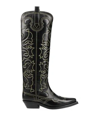 GANNI GANNI WOMAN BOOT BLACK SIZE 7 LEATHER