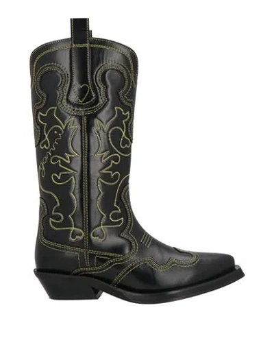 GANNI GANNI WOMAN BOOT BLACK SIZE 8 LEATHER
