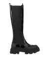 Ganni Black Cleated High Chelsea Boots In Black