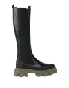 Ganni Woman Boot Black Size 8 Soft Leather, Textile Fibers In Black