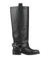 Ganni Biker Tubular Underknee Boot In Black