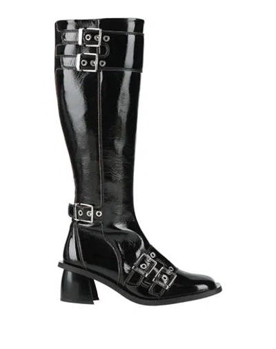 Ganni Woman Boot Black Size 8 Textile Fibers