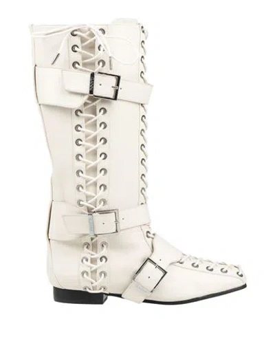 Ganni Woman Boot Ivory Size 8 Synthetic Material In White