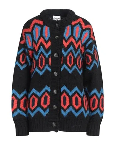 Ganni Woman Cardigan Black Size L Organic Wool