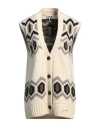 Ganni Oversized Embroidered Intarsia-knit Organic Wool Vest In White