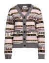 Ganni Woman Cardigan Pink Size L Wool, Recycled Wool, Recycled Polyamide In Pink