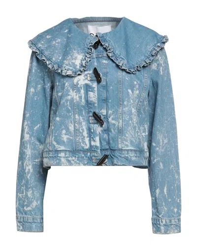 Ganni Denim Outerwear In Blue