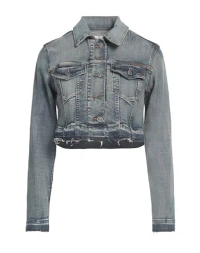 Ganni Woman Denim Outerwear Blue Size 10/12 Organic Cotton, Elastane