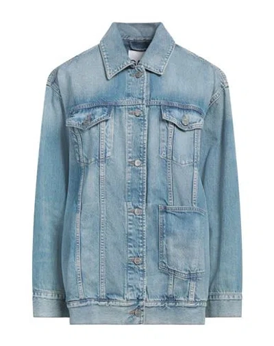 Ganni Woman Denim Outerwear Blue Size S/m Organic Cotton, Recycled Cotton