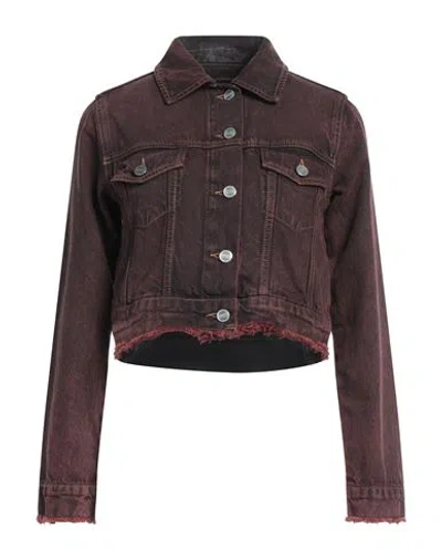 Ganni Woman Denim Outerwear Rust Size 6 Organic Cotton In Red