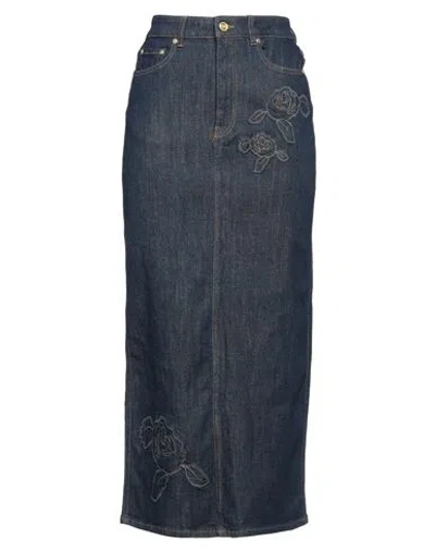Ganni Woman Denim Skirt Blue Size 8/10 Cotton, Elastane