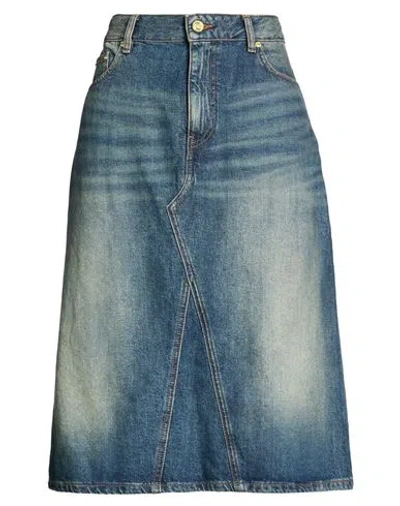 Ganni Woman Denim Skirt Blue Size 38 Organic Cotton