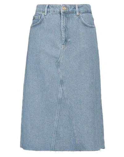 Ganni Woman Denim Skirt Blue Size 6 Organic Cotton