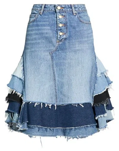 Ganni Woman Denim Skirt Blue Size L Organic Cotton