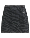 Ganni Tiger-print Denim Mini Wrap Skirt