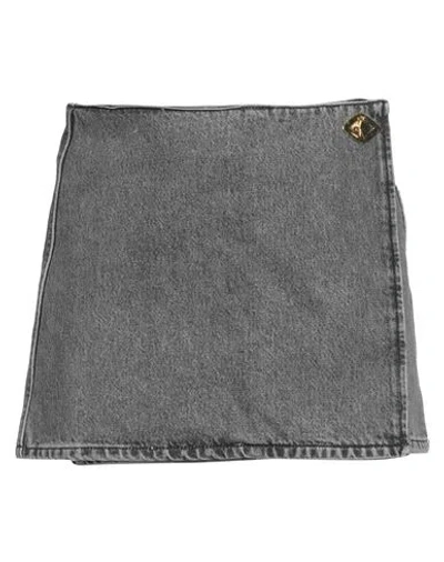 Ganni Woman Denim Skirt Grey Size 6 Organic Cotton