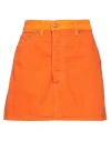 Ganni Orange Cutline Denim Miniskirt In Orange