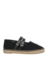 Ganni Buckled Canvas Espadrilles In Black
