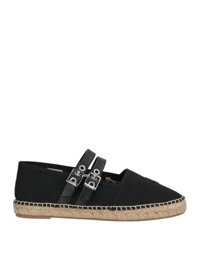 GANNI GANNI WOMAN ESPADRILLES BLACK SIZE 8 TEXTILE FIBERS