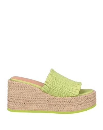 GANNI GANNI WOMAN ESPADRILLES LIGHT GREEN SIZE 8 TEXTILE FIBERS