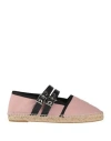 Ganni Round Toe Canvas Espadrilles In Pink
