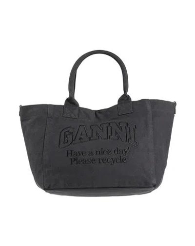 Ganni Woman Handbag Black Size - Cotton