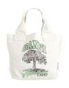 Ganni Woman Handbag Ivory Size - Organic Cotton In White